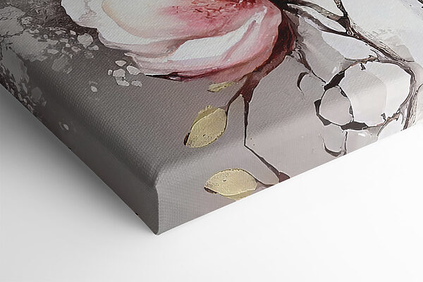 A painting of flowers on a white surface A painting of flowers on a white surface