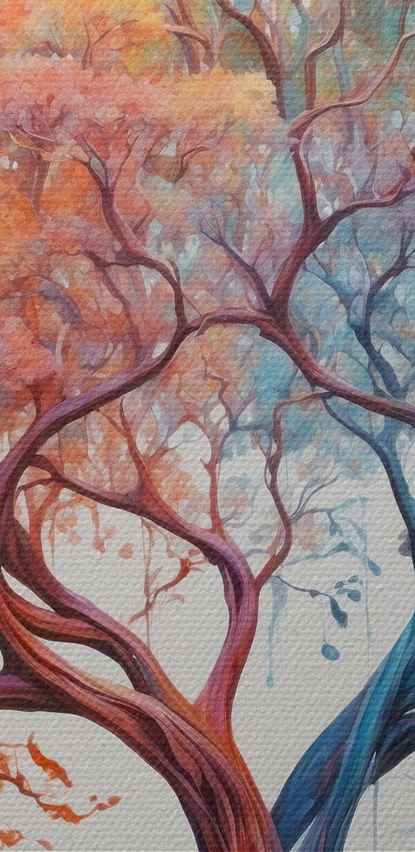 A tree with different colors of leaves