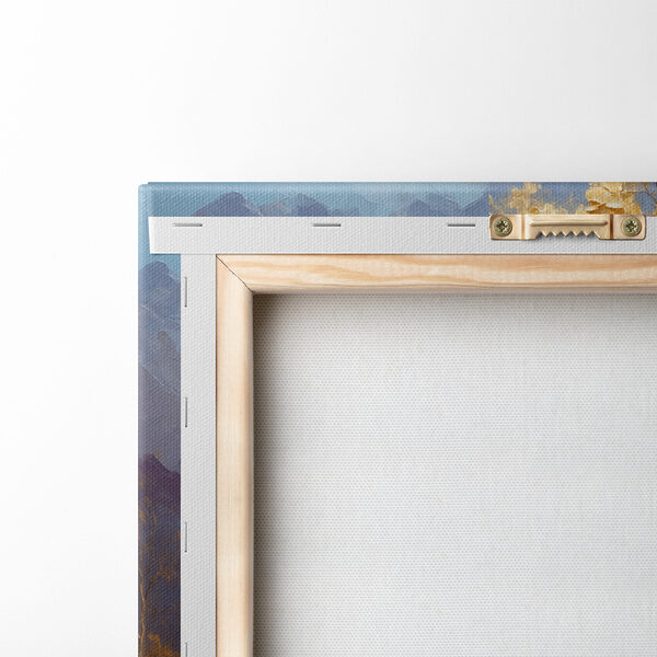 A painting of trees and water