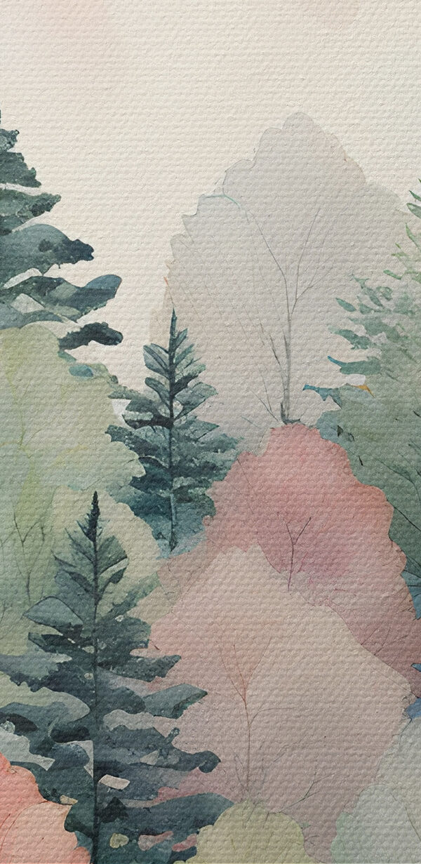 A watercolor painting of trees A watercolor painting of trees