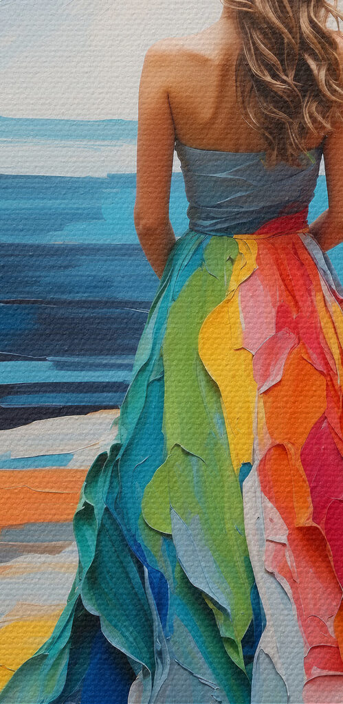 A woman in a dress