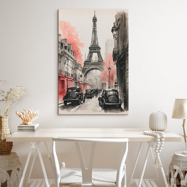 A street with cars and a tower A street with cars and a tower