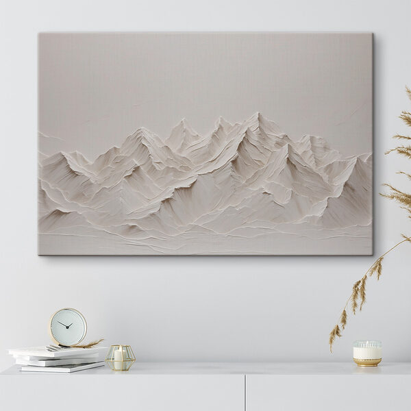 A white mountain range with snow