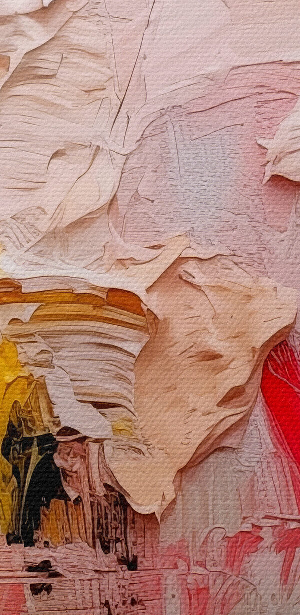A close up of a painting
