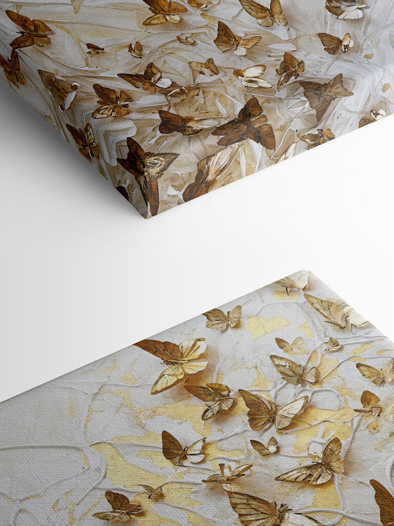 Butterflies dancing on textured canvas Butterflies dancing on textured canvas