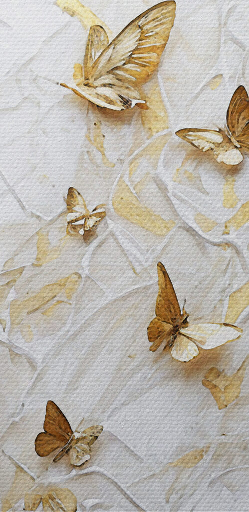 Butterflies dancing on textured canvas Butterflies dancing on textured canvas