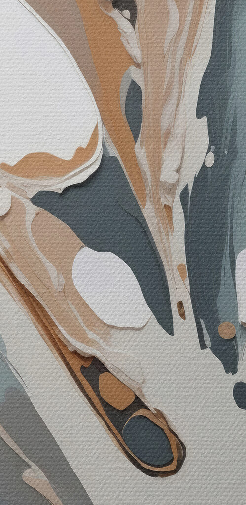 A close up of a painting