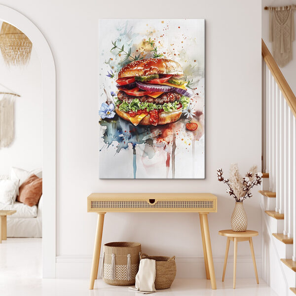 Watercolor of a burger