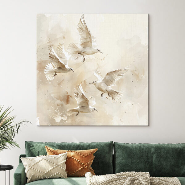Group of white birds flying Group of white birds flying