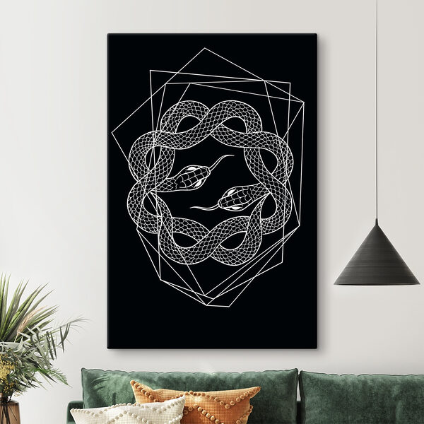 A white snake in a circle A white snake in a circle