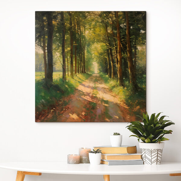 Dirt road through a forest