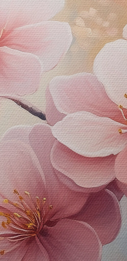 Painting of pink flowers Painting of pink flowers