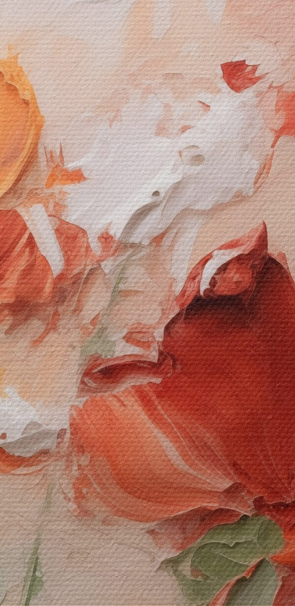 Painting of flowers on a canvas Painting of flowers on a canvas