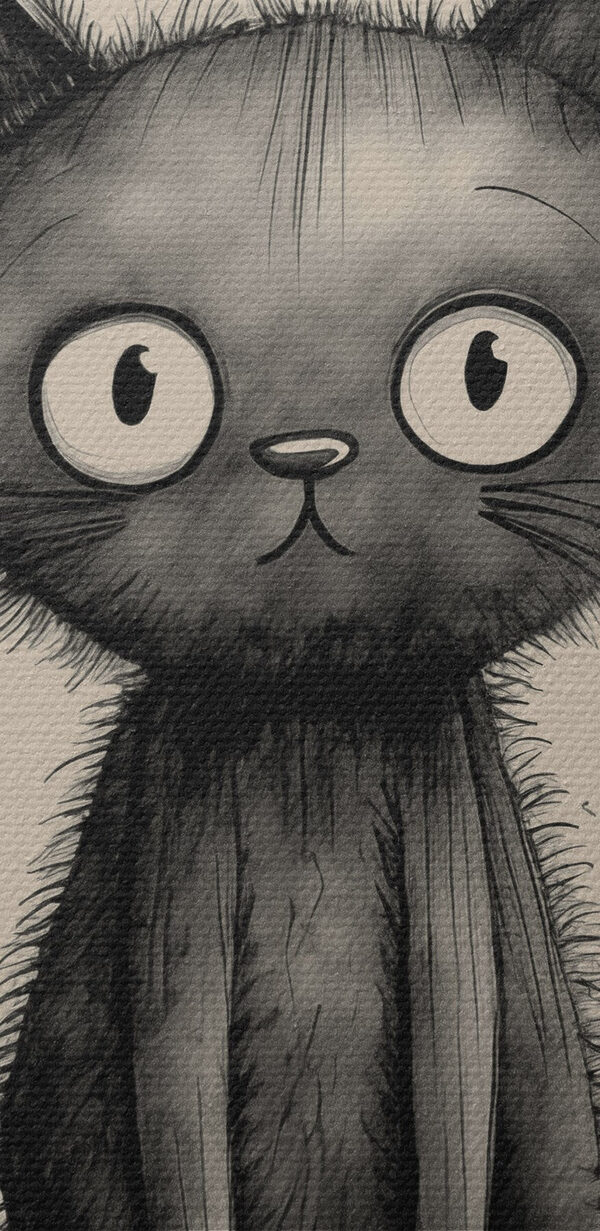 Black cat with big eyes Black cat with big eyes