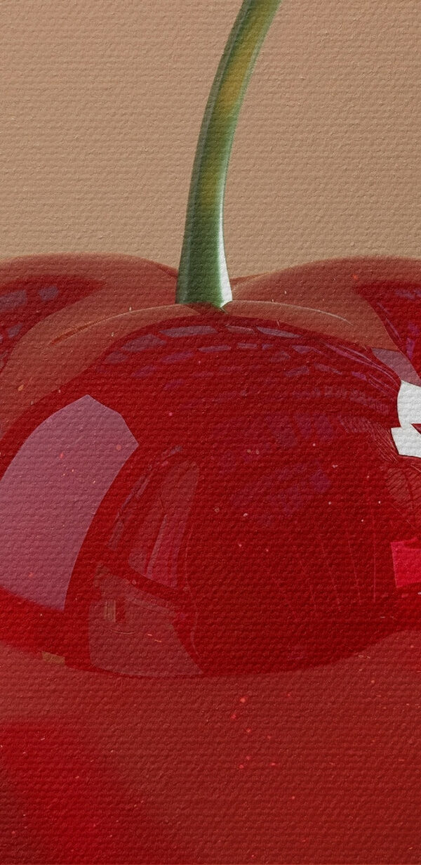 Red cherry with a stem Red cherry with a stem