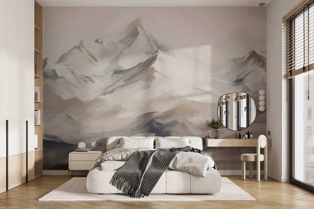 Painting of a mountain range