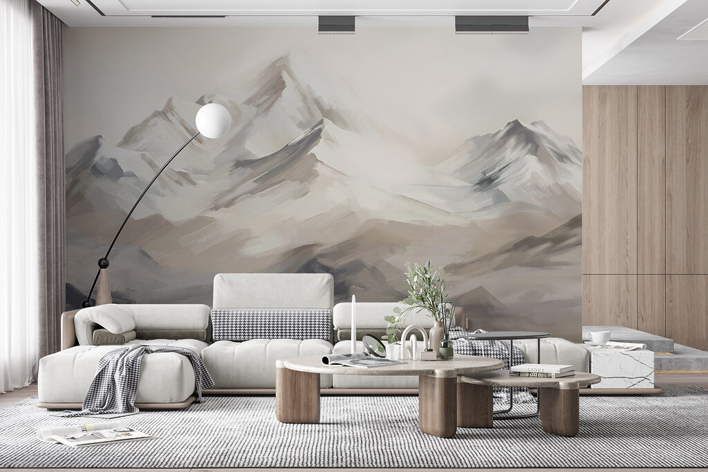Painting of a mountain range