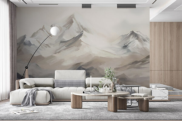 Painting of a mountain range