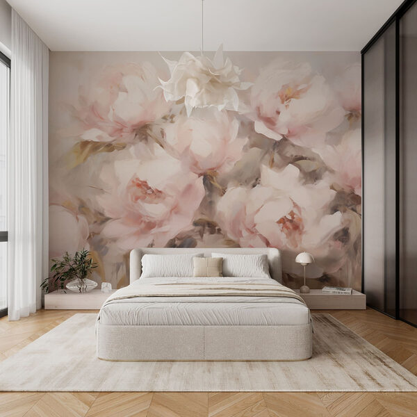 Painting of flowers on a white background