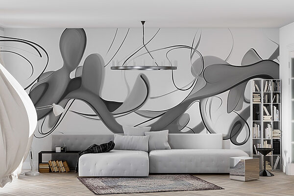 Black and white image of a swirly design