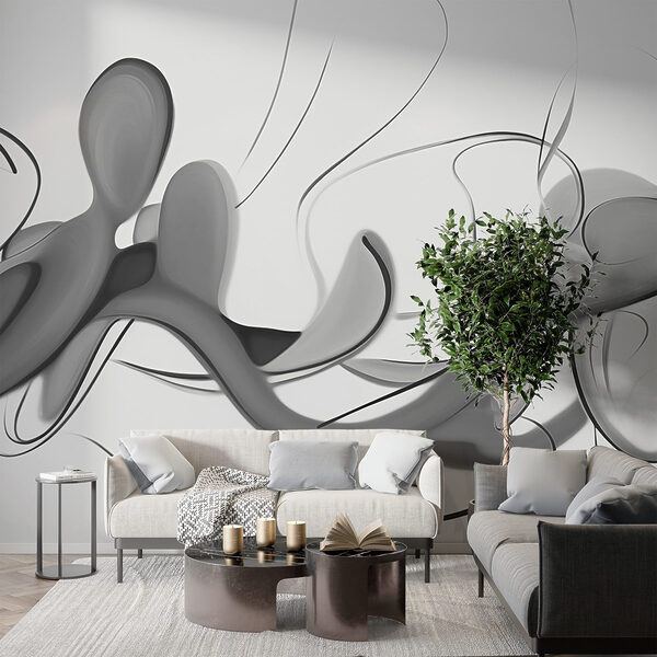 Black and white image of a swirly design