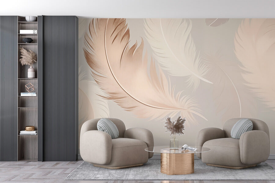 Grupo de plumas sobre fondo blanco