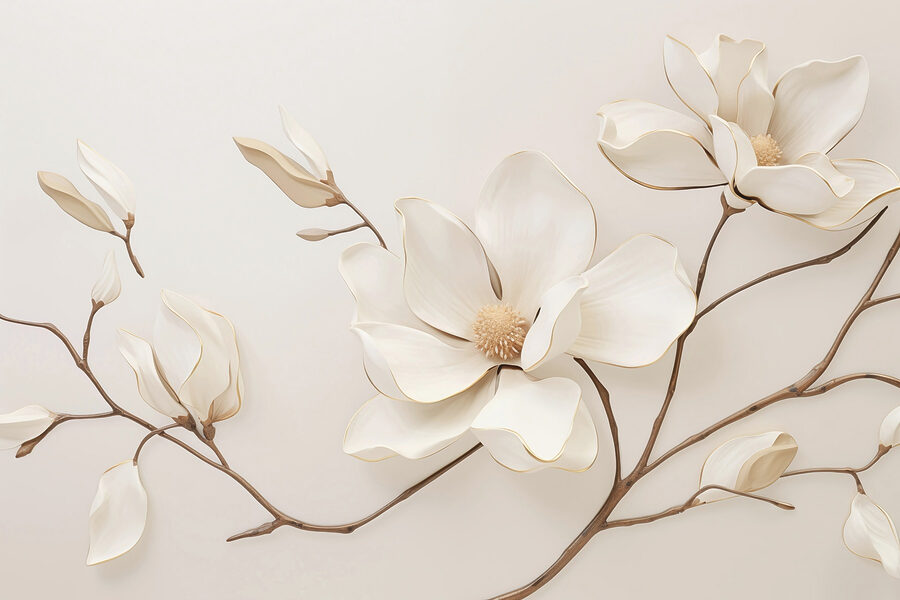 Fotomurales Flor blanca en una rama - Imagen 4