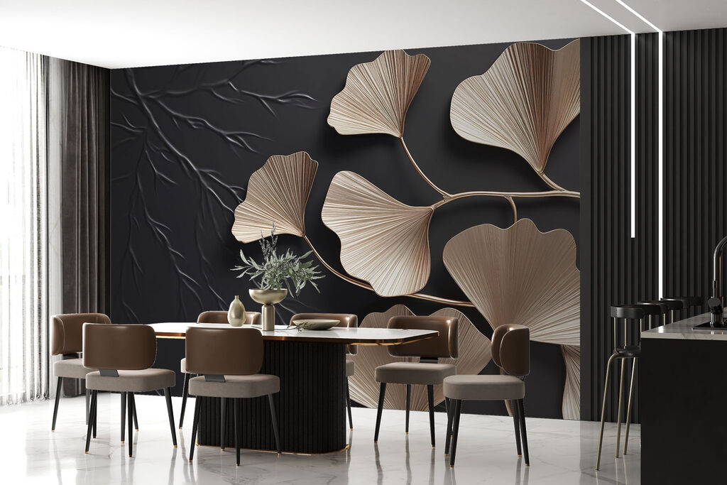 Delicate leaves against a dark backdrop Delicate leaves against a dark backdrop