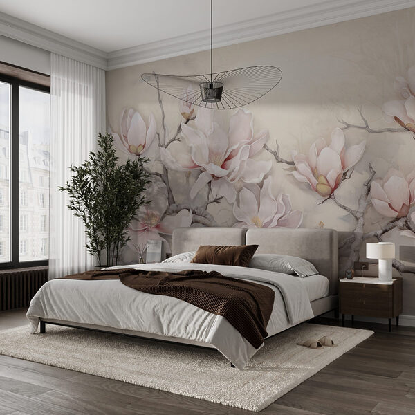 Pintura de flores en una rama Pintura de flores en una rama