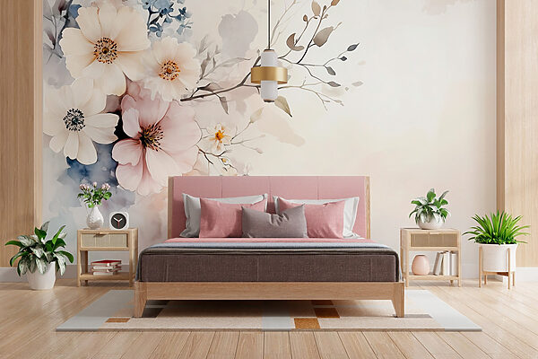 Painting of flowers on a white background