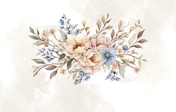 Bouquet of flowers on a white background
