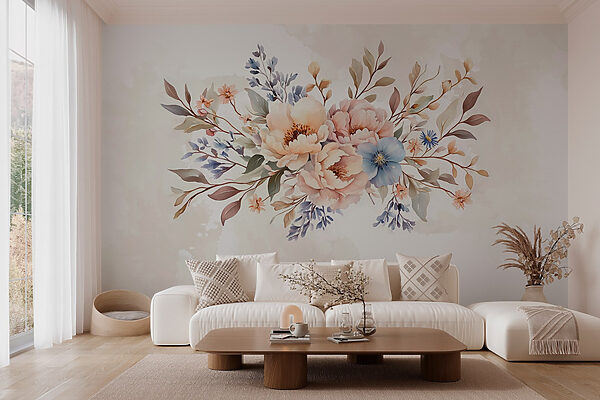 Bouquet of flowers on a white background