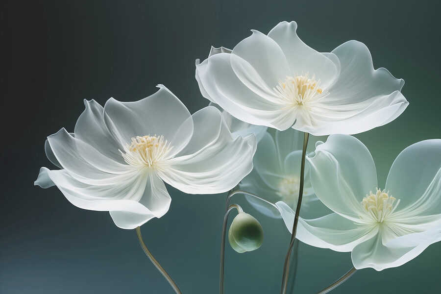 Delicadas flores en tonos suaves