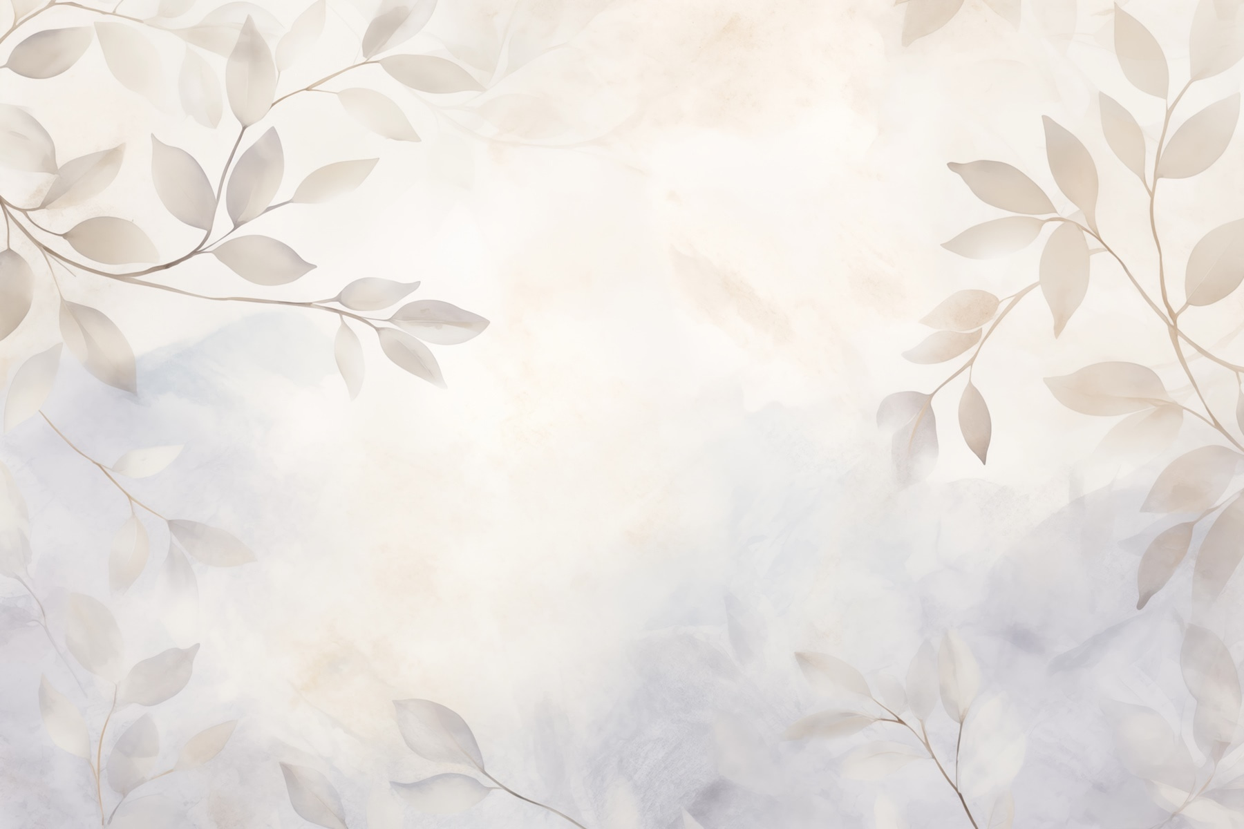 White and gray leaves on a white background