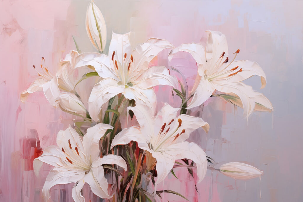 Pintura de flores blancas Pintura de flores blancas