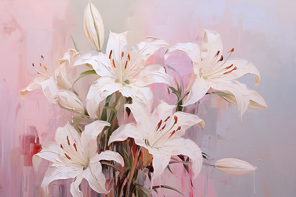 Pintura de flores blancas Pintura de flores blancas
