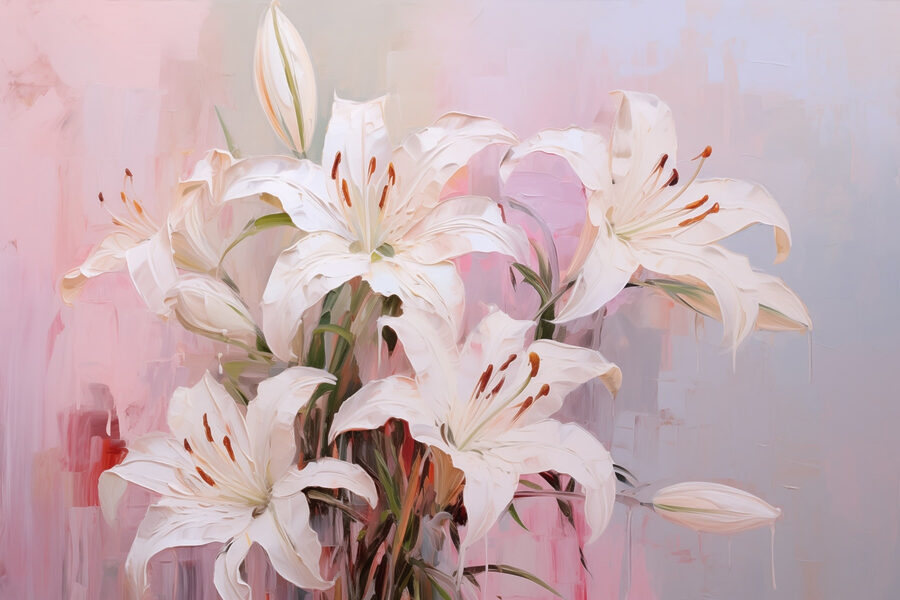 Pintura de flores blancas