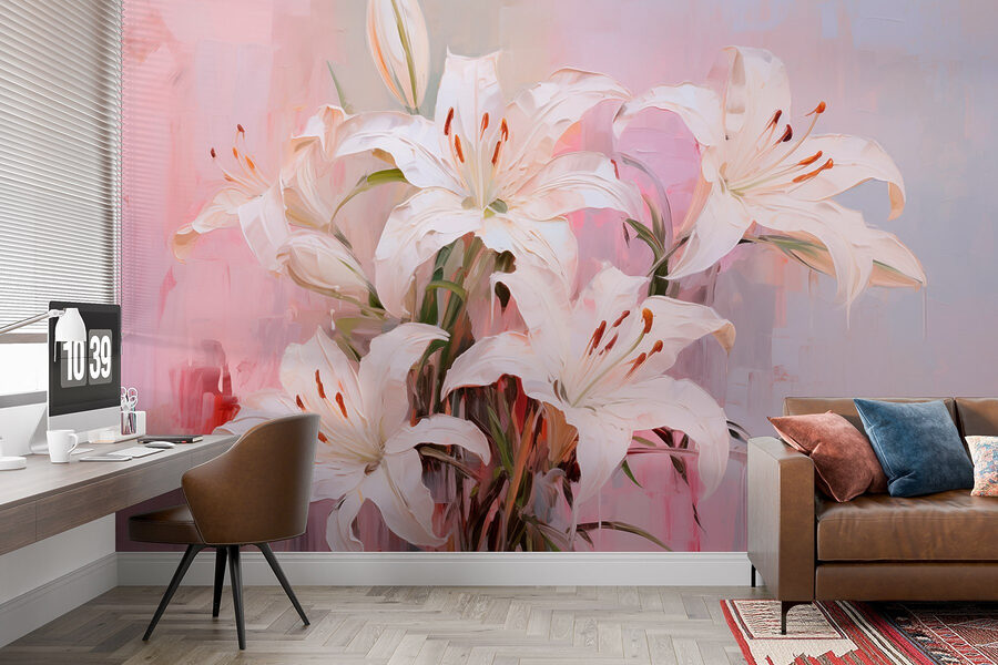 Pintura de flores blancas