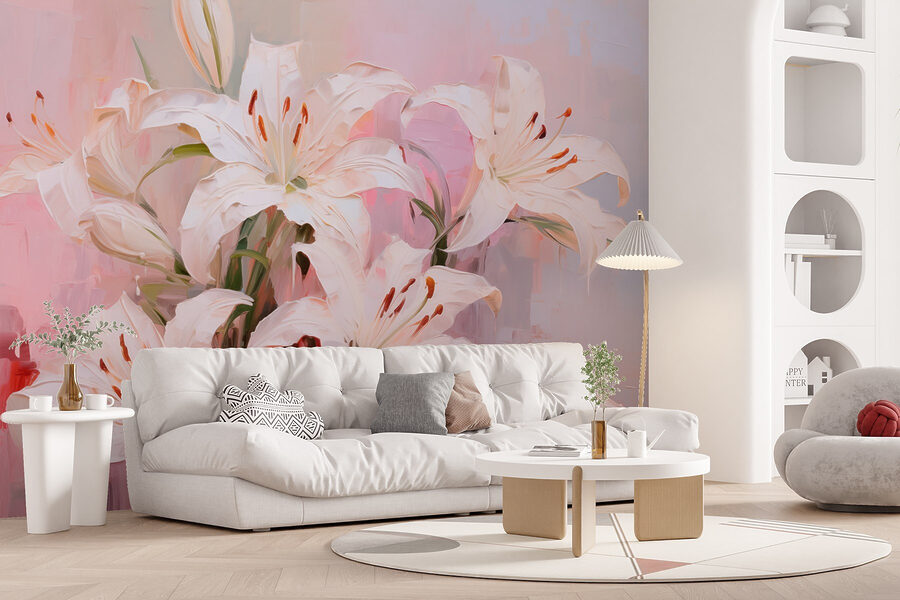 Pintura de flores blancas