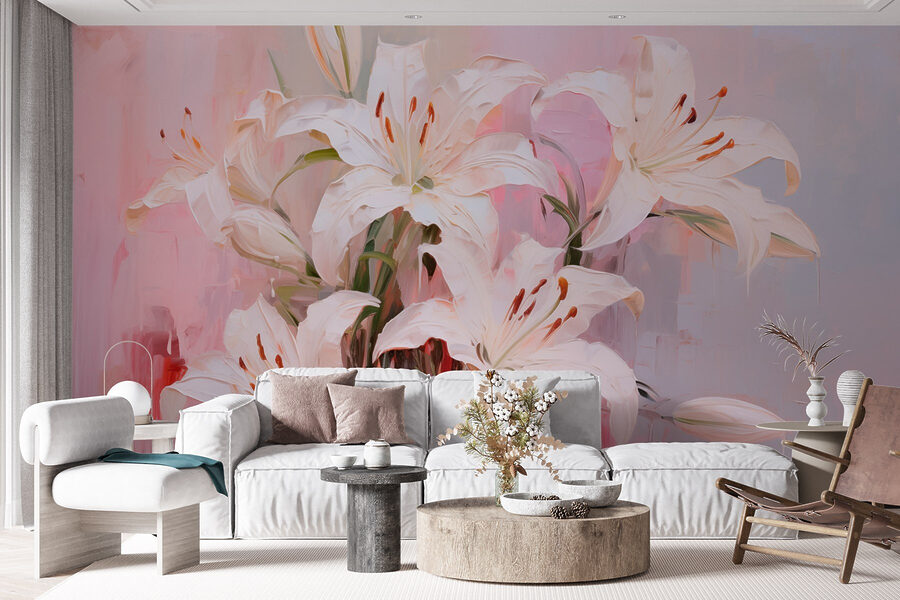 Pintura de flores blancas