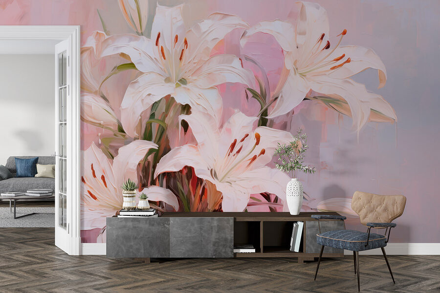 Pintura de flores blancas