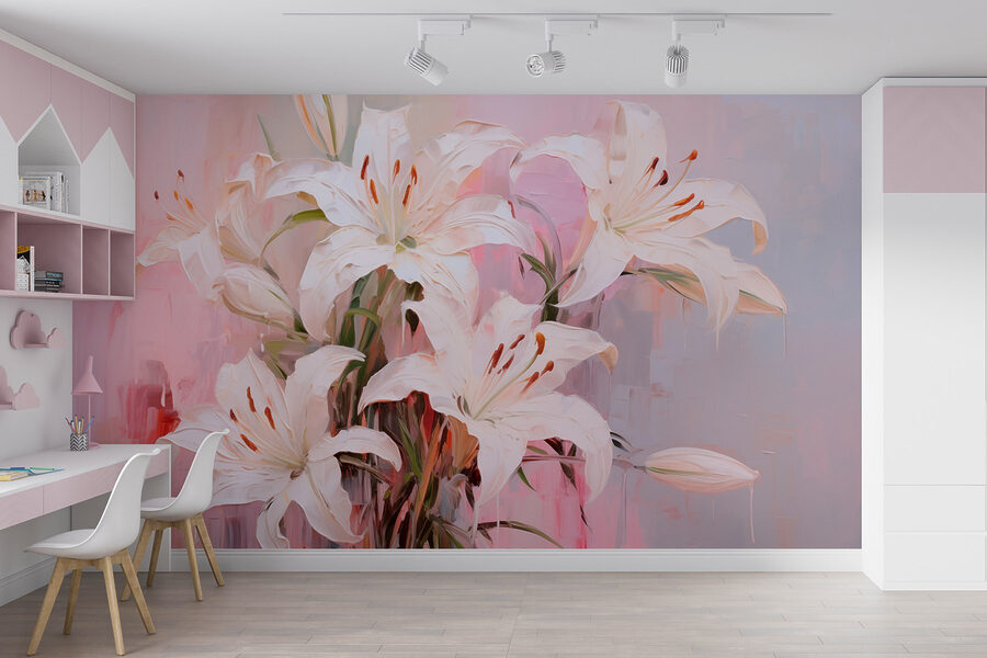 Pintura de flores blancas