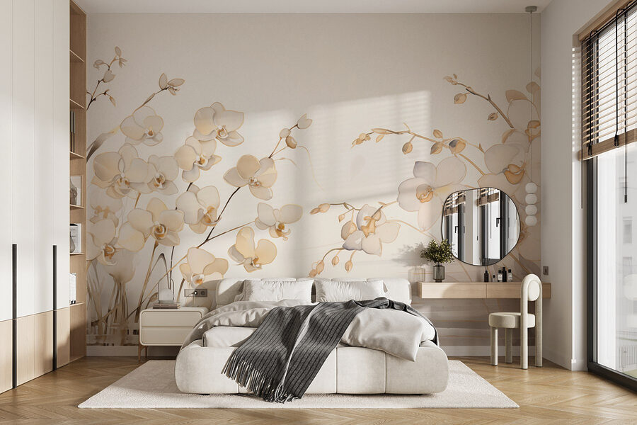 Pintura de flores blancas