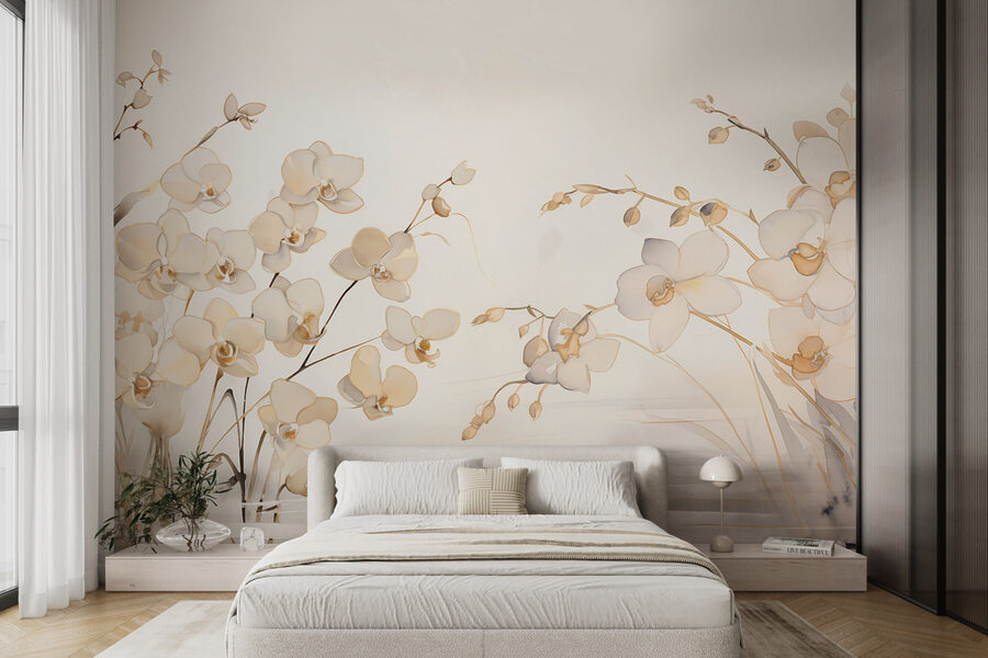 Pintura de flores blancas