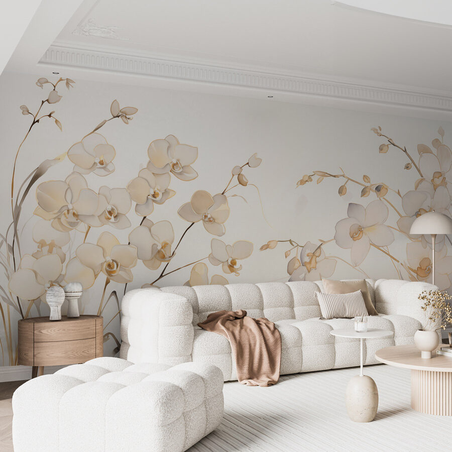 Pintura de flores blancas