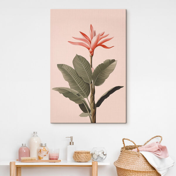 Painting of a flower and leaves Painting of a flower and leaves