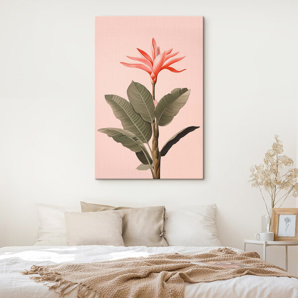 Painting of a flower and leaves Painting of a flower and leaves