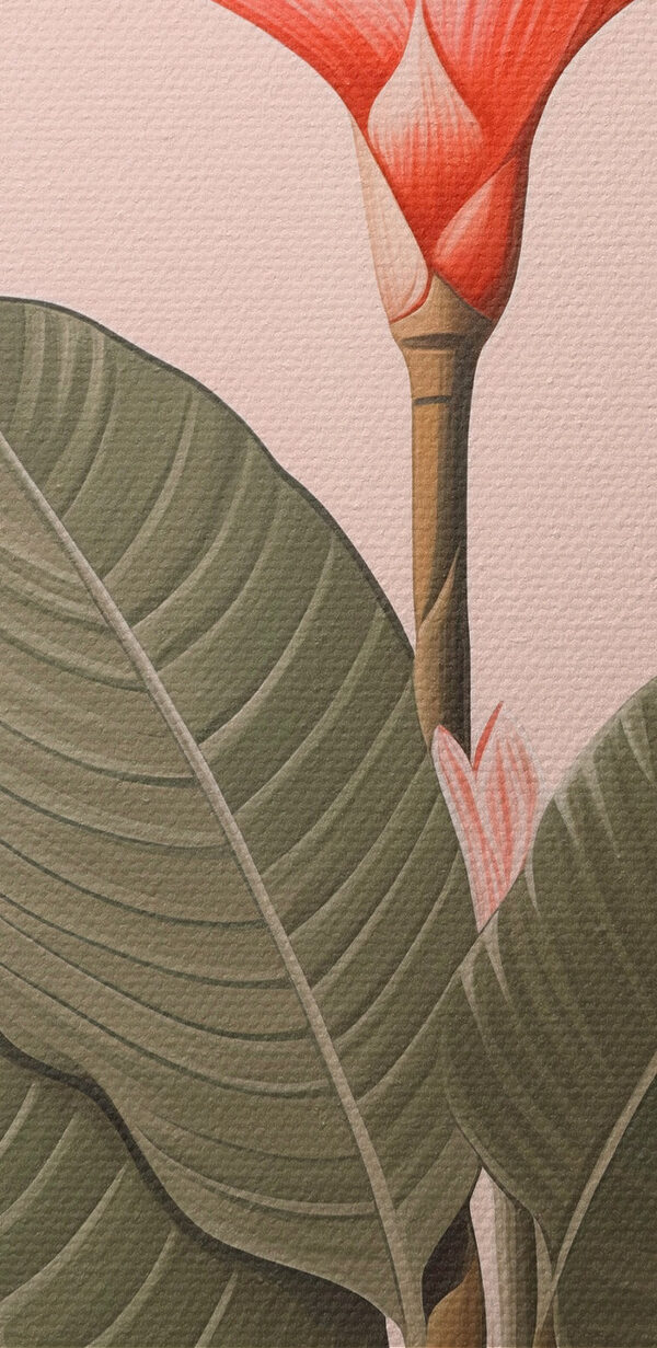 Painting of a flower and leaves Painting of a flower and leaves