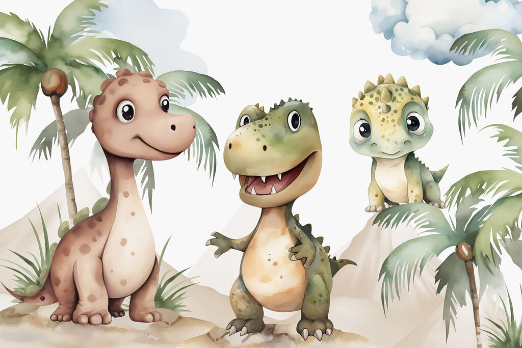 Grupo de dinosaurios sobre rocas Grupo de dinosaurios sobre rocas