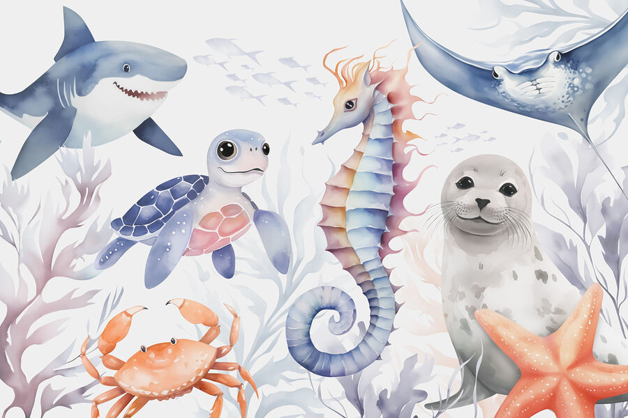 Grupo de animales marinos
